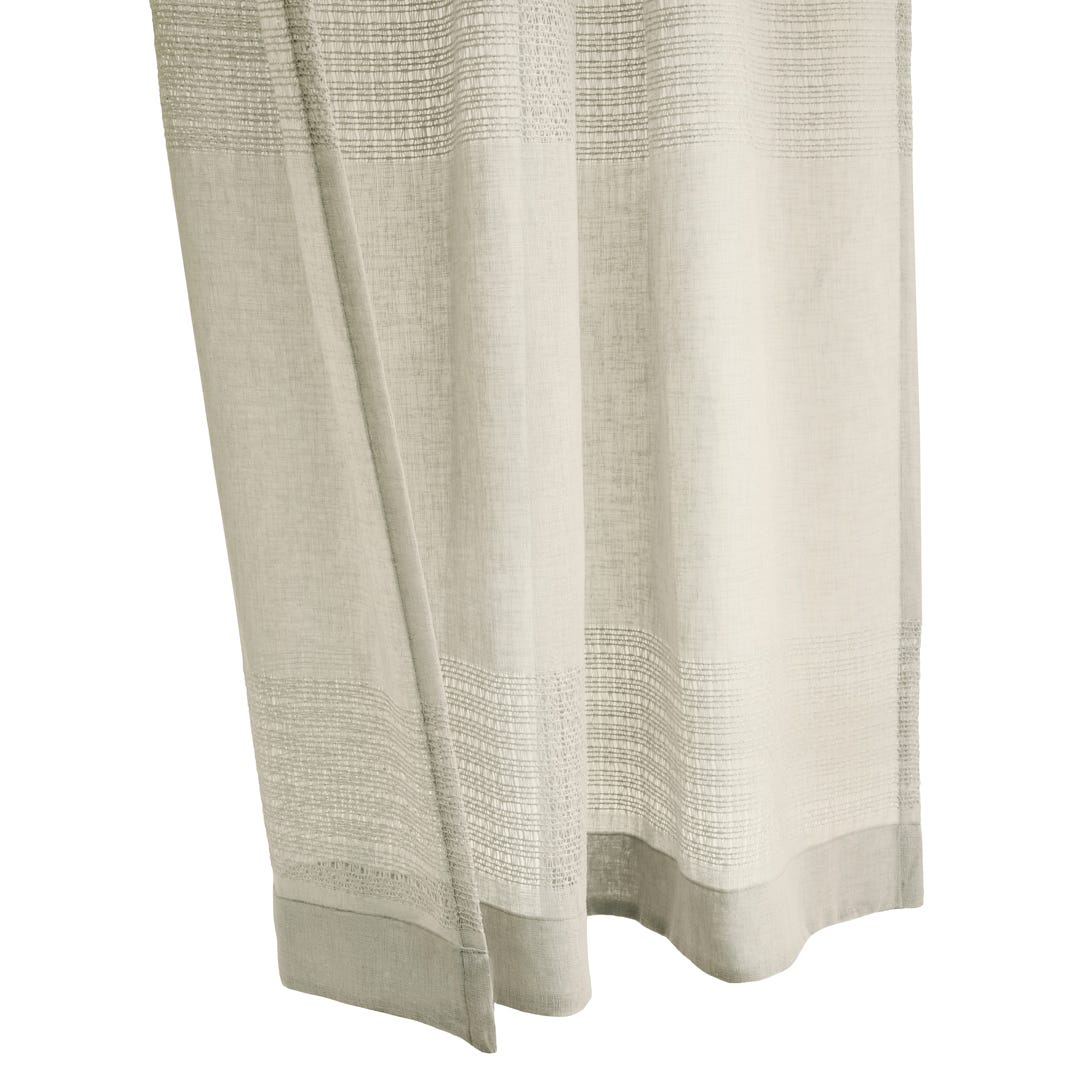 LINDSEY Light Filtering Back Tab Curtain, Linen, 95 in.