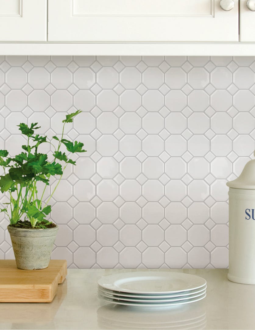 Peel & Stick Backsplash Tiles, OCTAGON