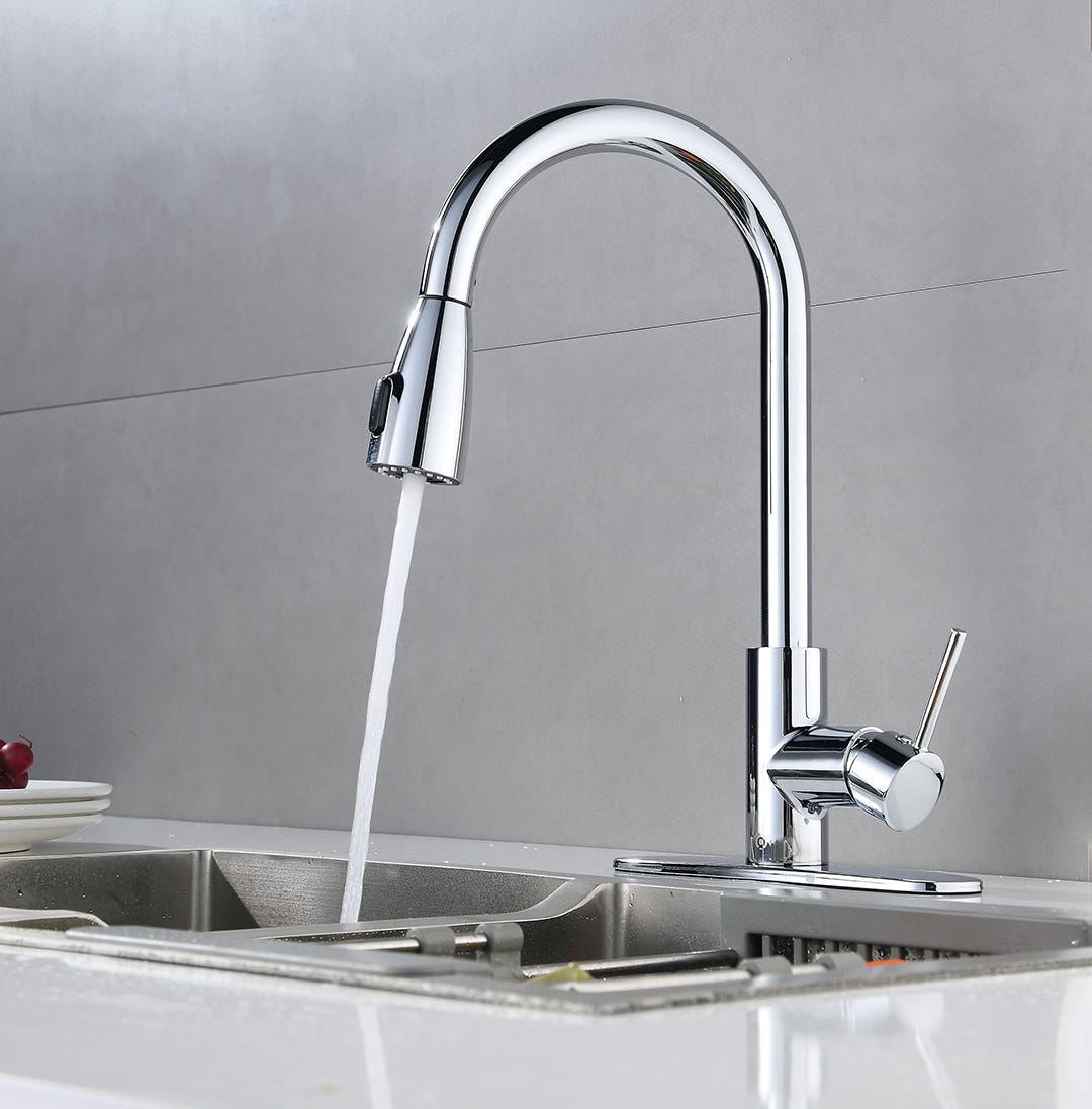 PRESPA Hands-Free Kitchen Faucet, Chrome