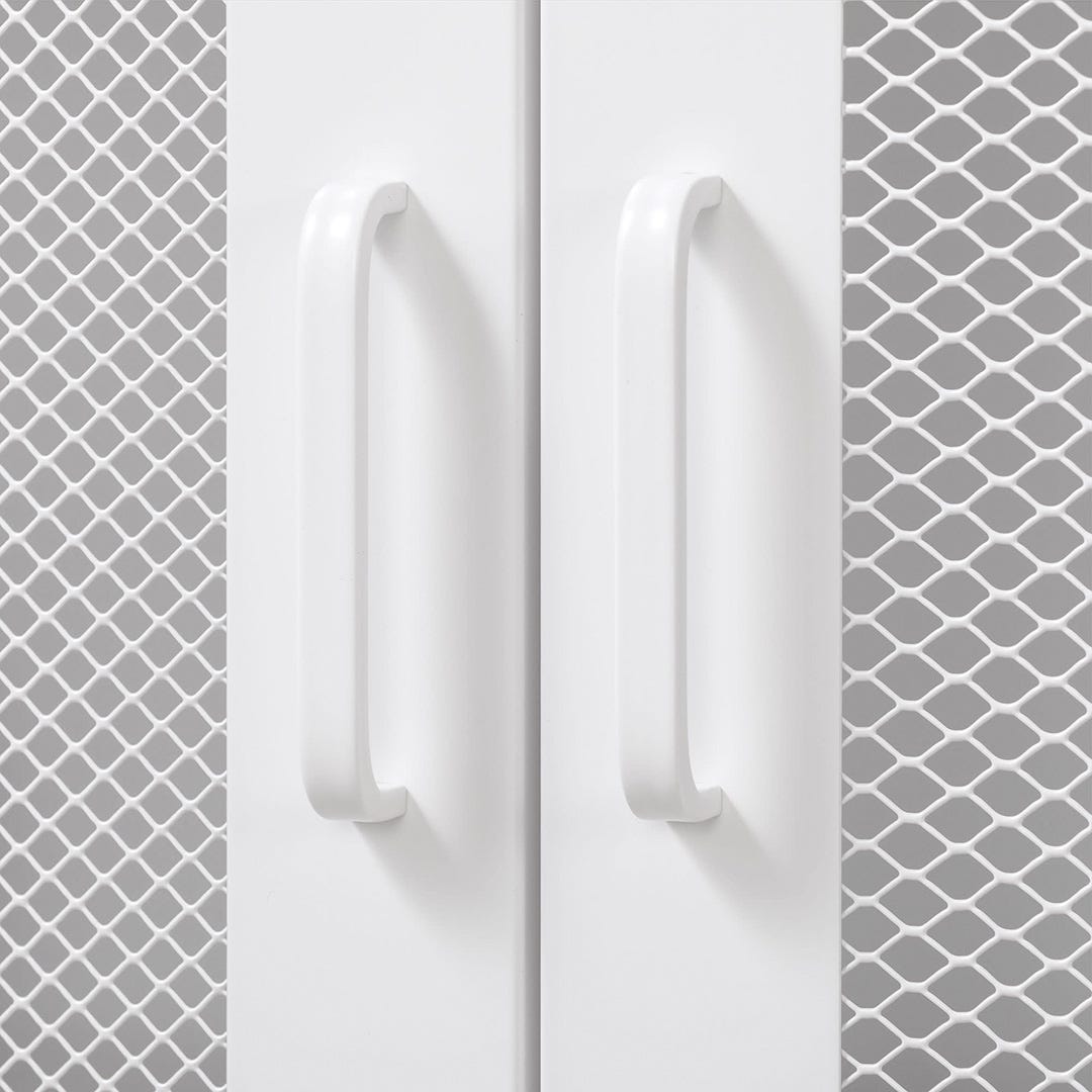 CREA Storage Cabinet, 2 Mesh Doors, 15,75 in. x 40 in., White