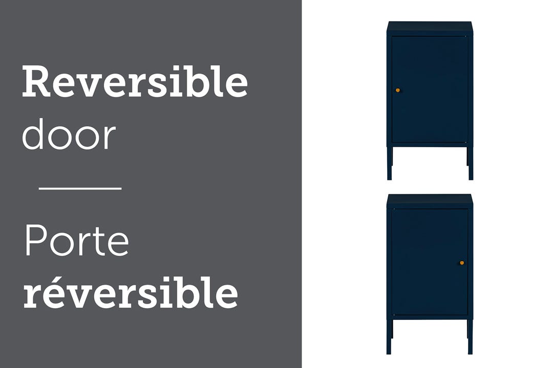 KODALI Metal 1-Door Nightstand, Blue