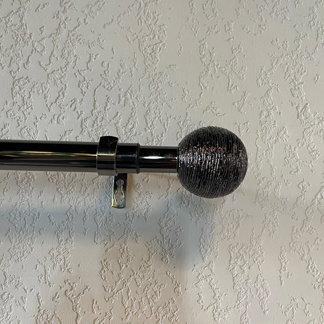 ADDIE Curtain Rod Set, 22/25mm, 66 in. X 120 in., Black Nickel