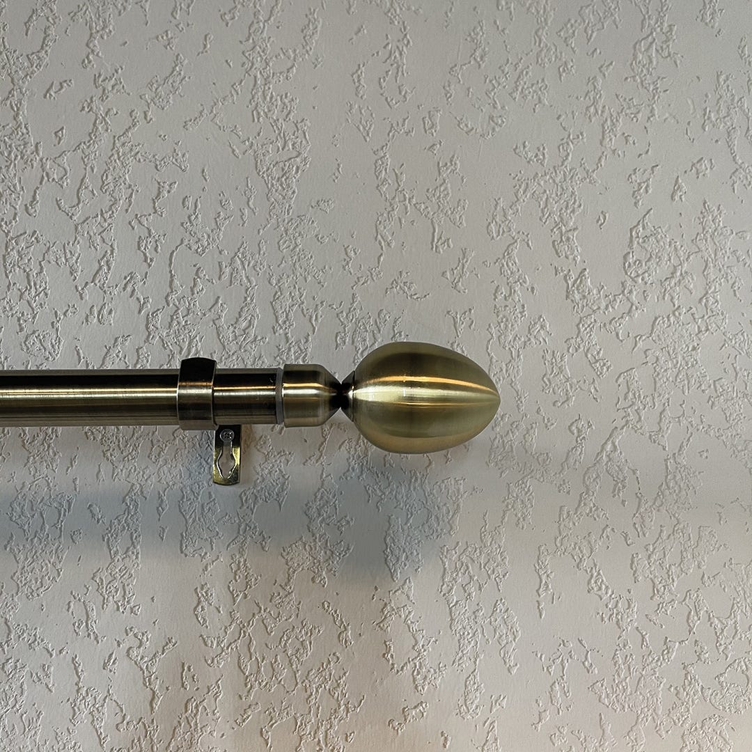 LEWIS Curtain Rod Set, 22/25mm, 28 in. X 48 in., Antique Brass