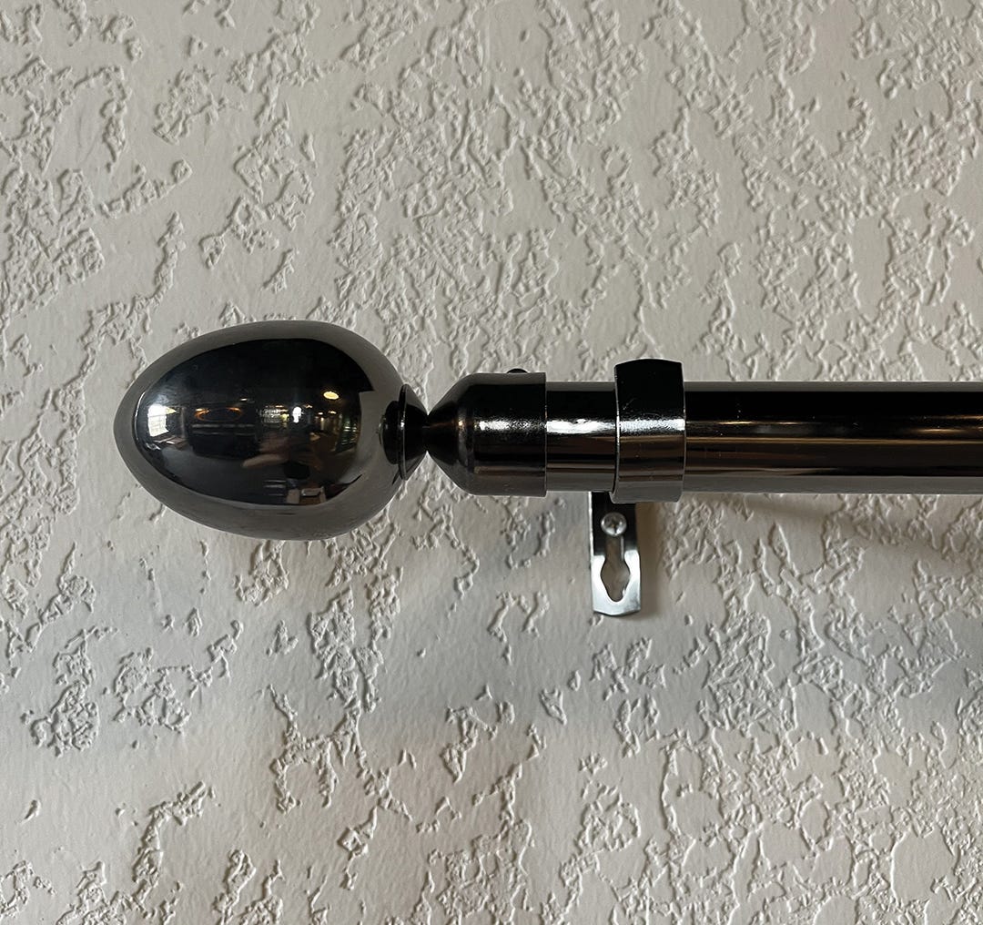 LEWIS Curtain Rod Set, 22/25mm, 28 in. X 48 in., Black Nickel