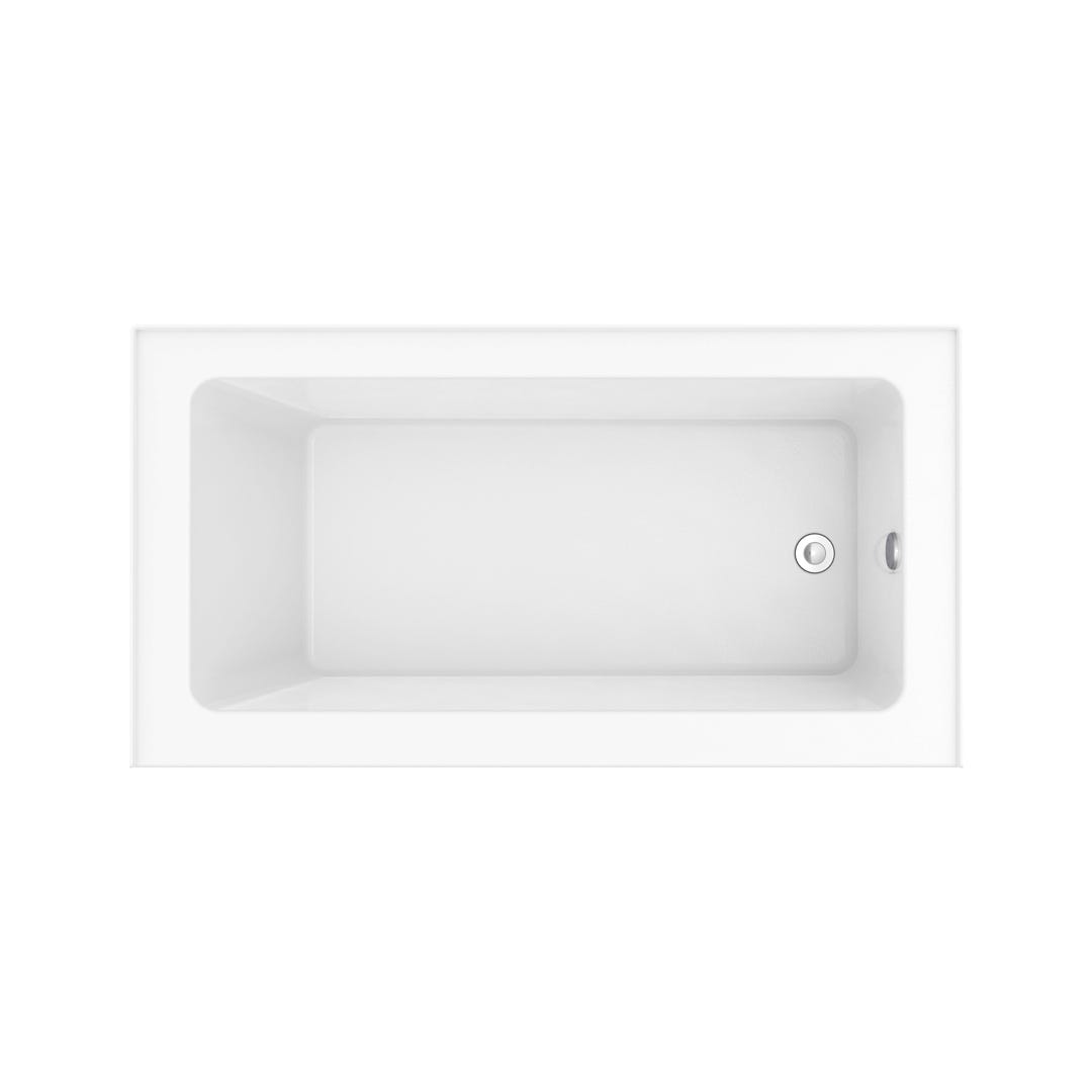 CANUSIO Bathtub with integrated skirt, drain on the right