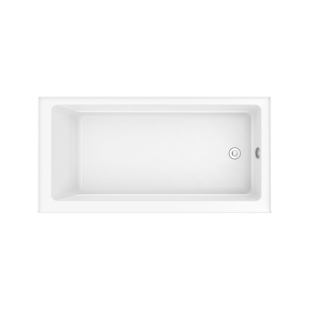 FORANT Bathtub with integrated skirt and tiling flange, drain on the right