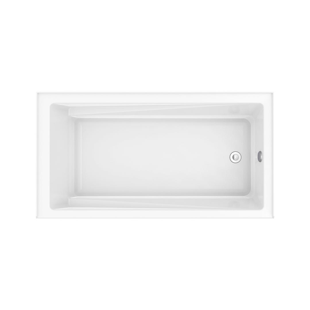 PIKAUBA Bathtub with integrated skirt and tiling flange, drain on the left