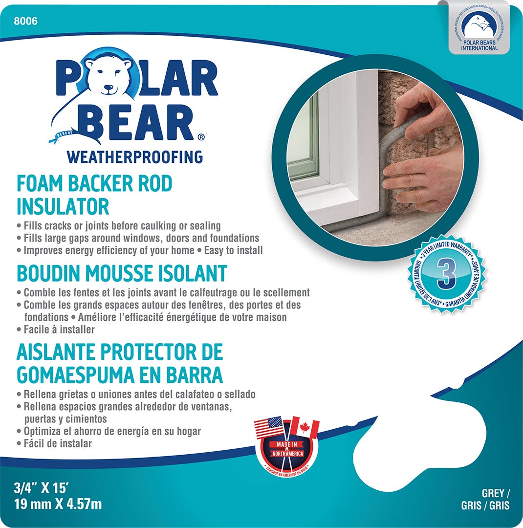 Grey Foam Backer Rod, 3/4-in. X 15-ft.