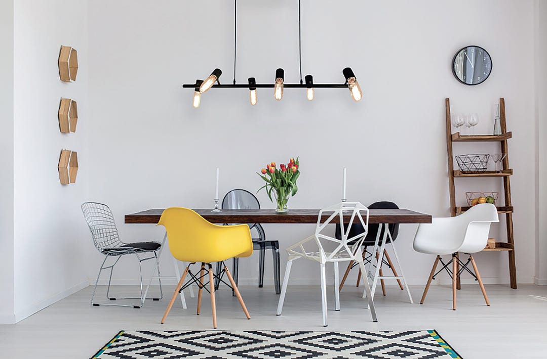 GLORIA Pendant Fixture, 6 Lamps, black