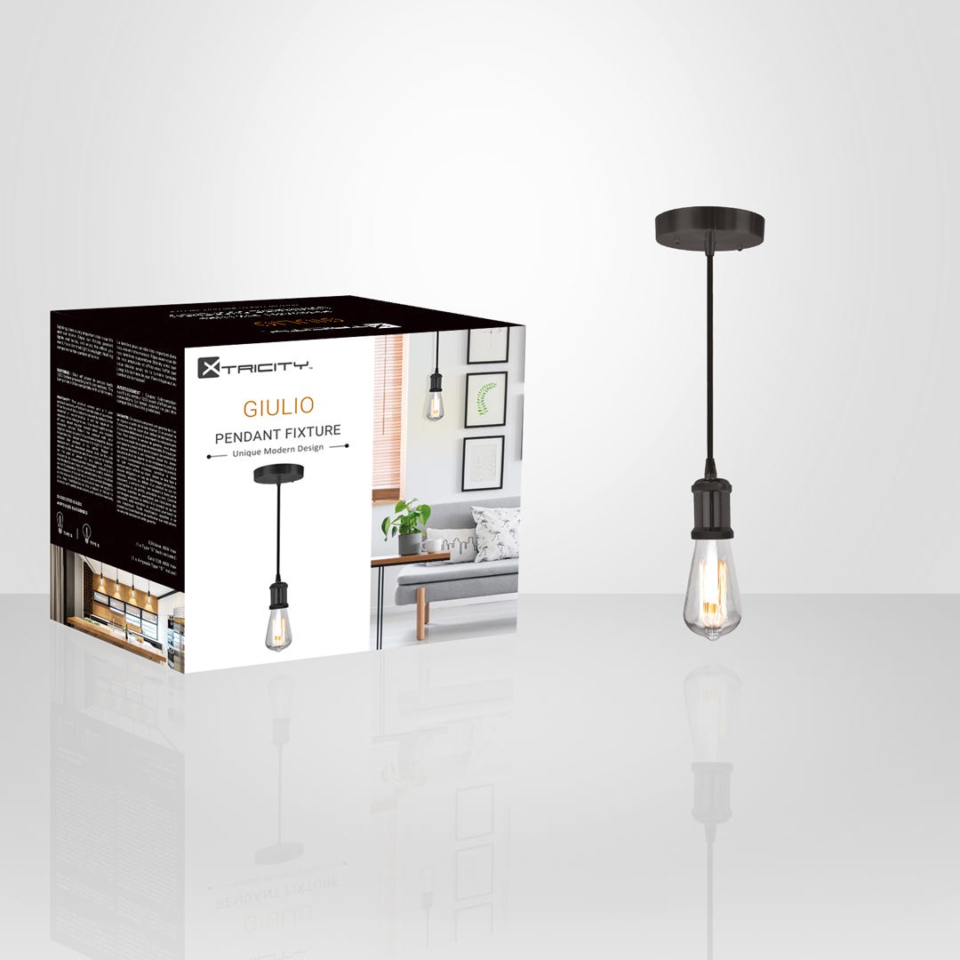GIULIO Pendant Fixture, black Lamp