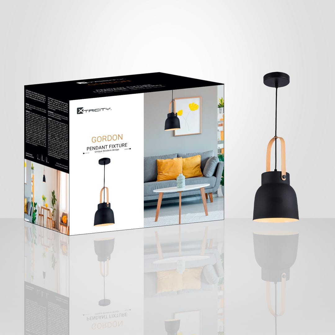 GORDON Pendant Fixture, Black