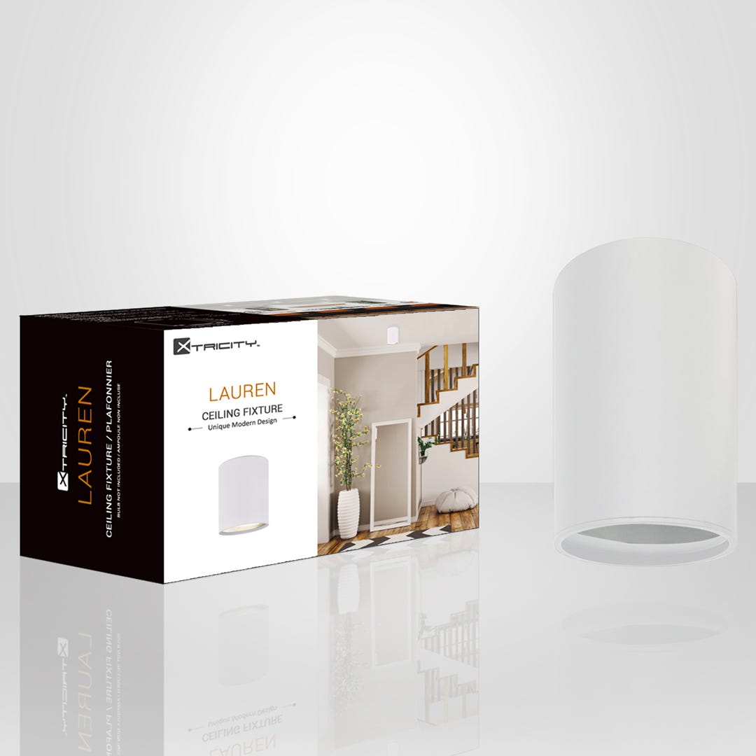 LAUREN Ceiling Light, 1 Head, white