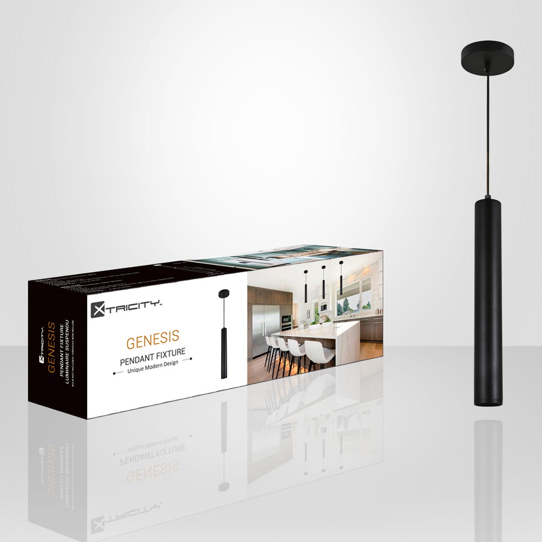 GENESIS Pendant Fixture, 1 Light, black