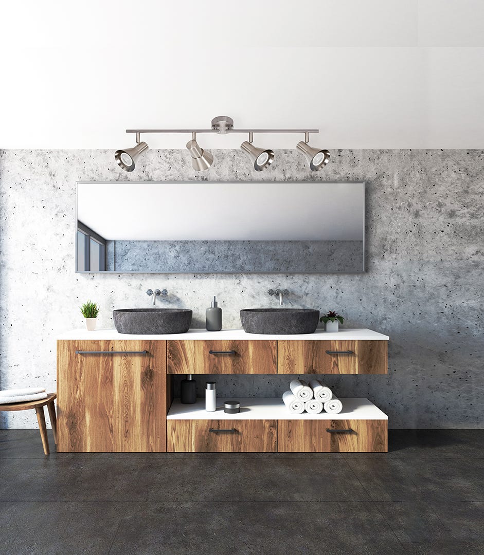 ROSALIE 4-Light Track Lighting Fixture, Nickel