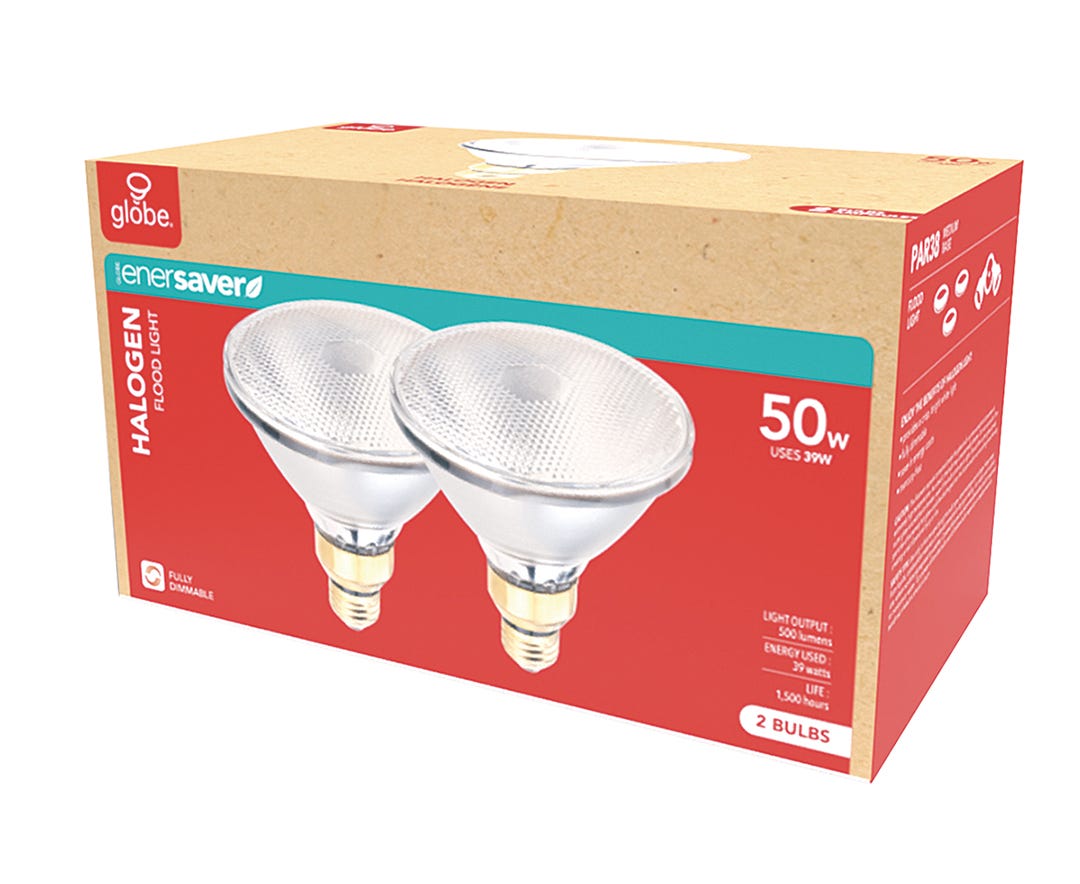 Halogen Reflector Bulbs, PAR38, 2/Pack