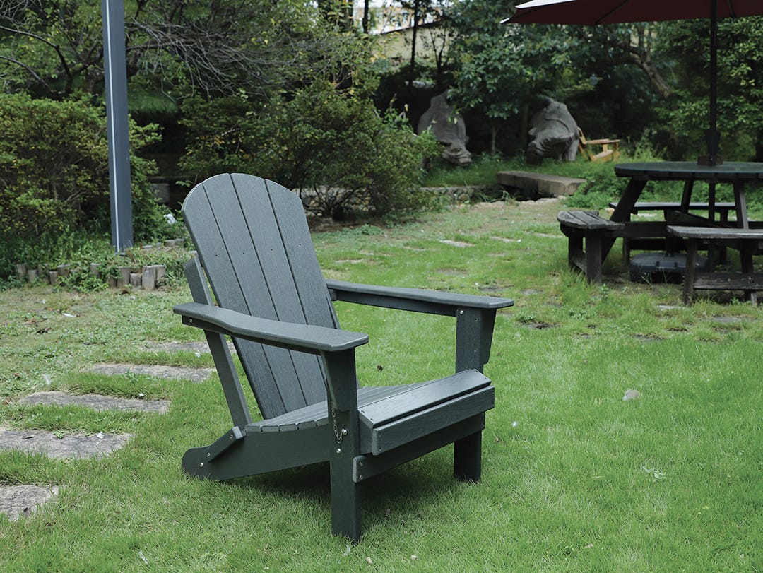 Folding Adirondack Chair, Grey