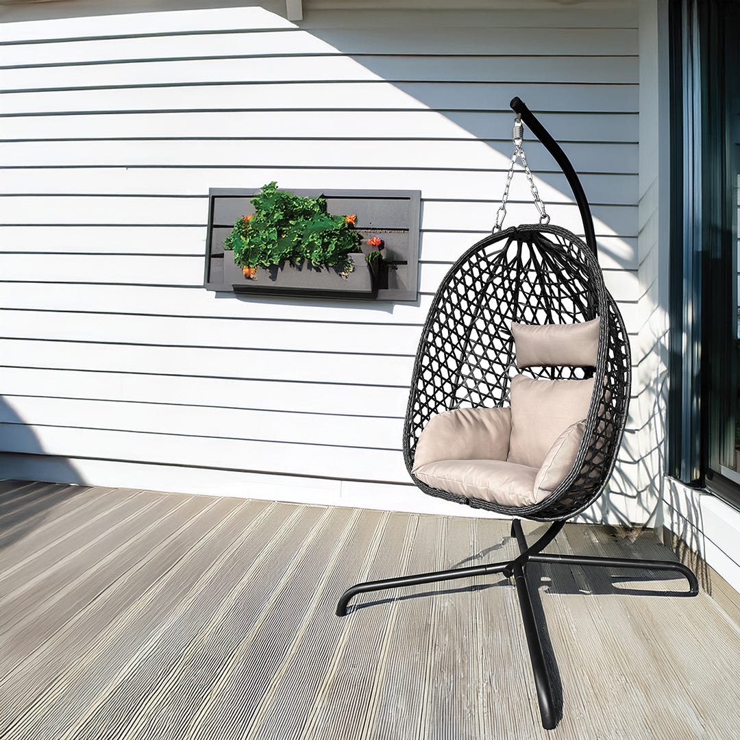 SOUTHFORK Foldable Hanging Chair, Black