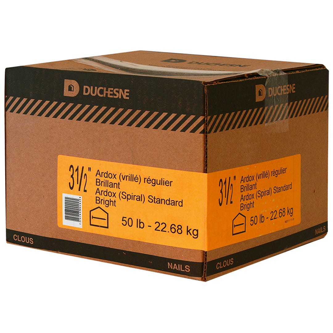 Bright Spiral Shank Nails Ardox, 3-1/2 in., 50 Lbs/Box