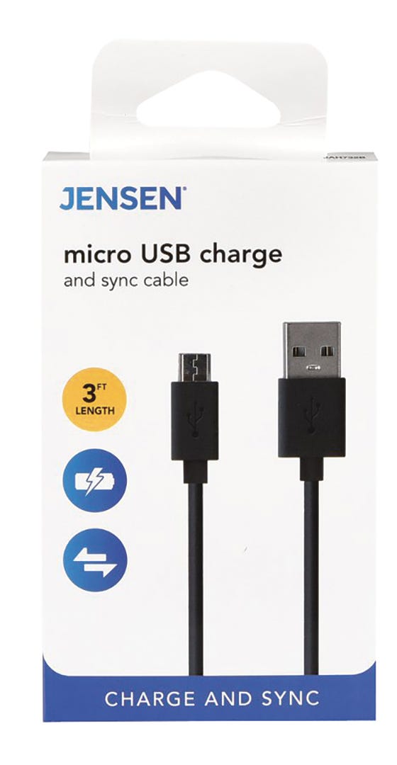 3-ft. Usb to Micro Usb, Black
