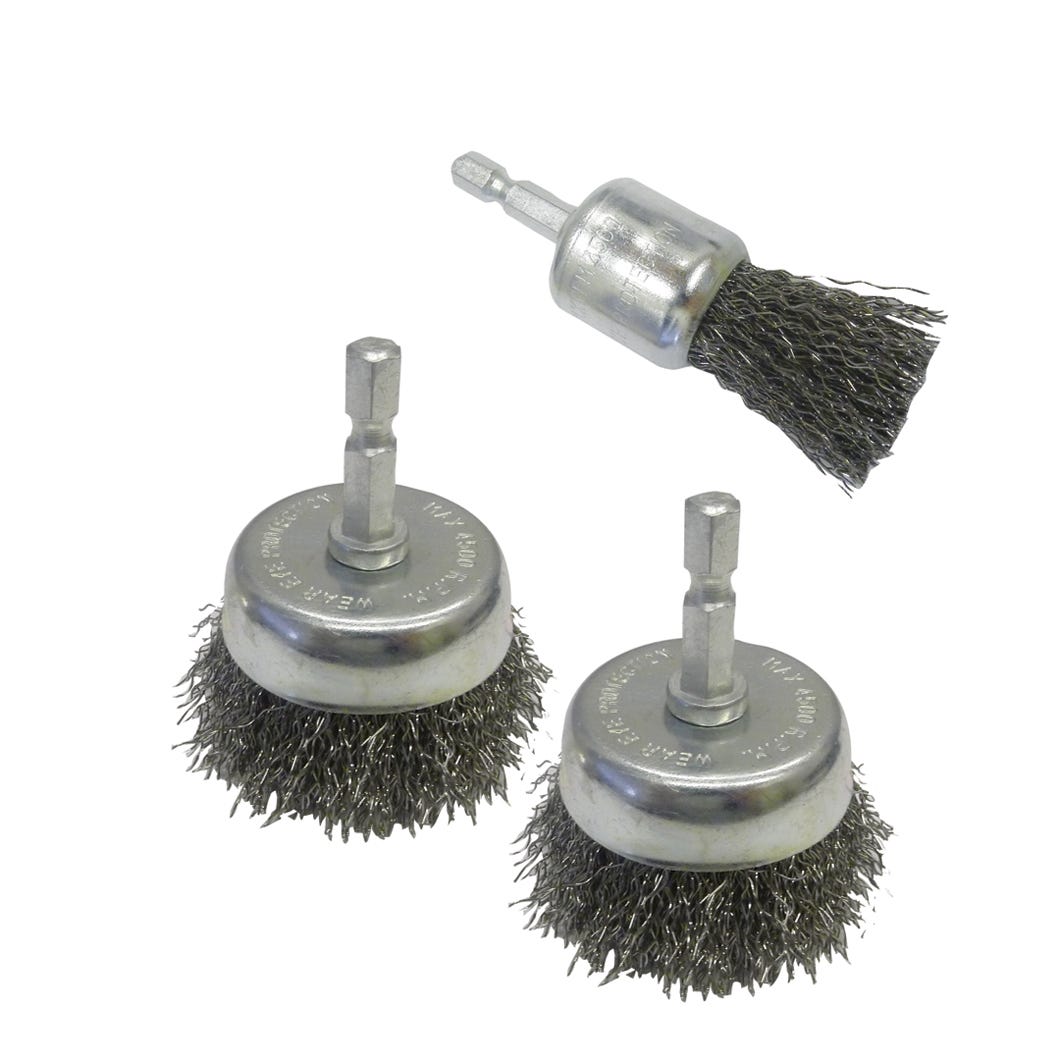 3-pc Steel Wire Brush Set