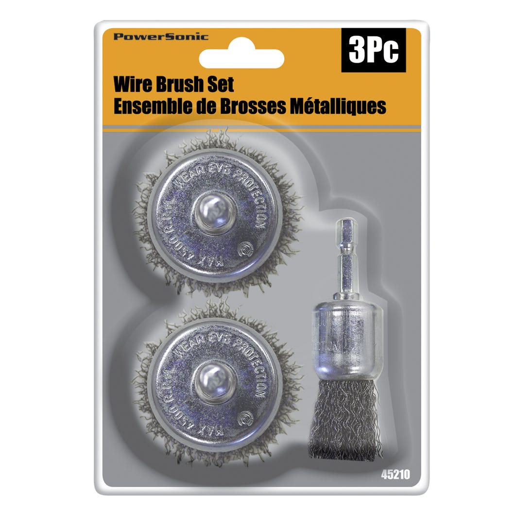3-pc Steel Wire Brush Set