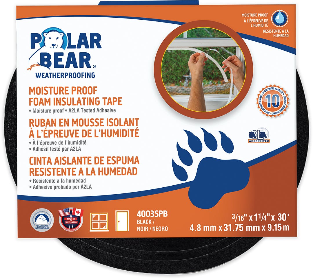 30-ft. Moisture Proof Black Insulating Foam Tape (3/16 X 1-1/4-in.)