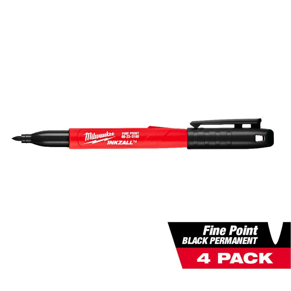 4-pc INKZALL black fine point marker