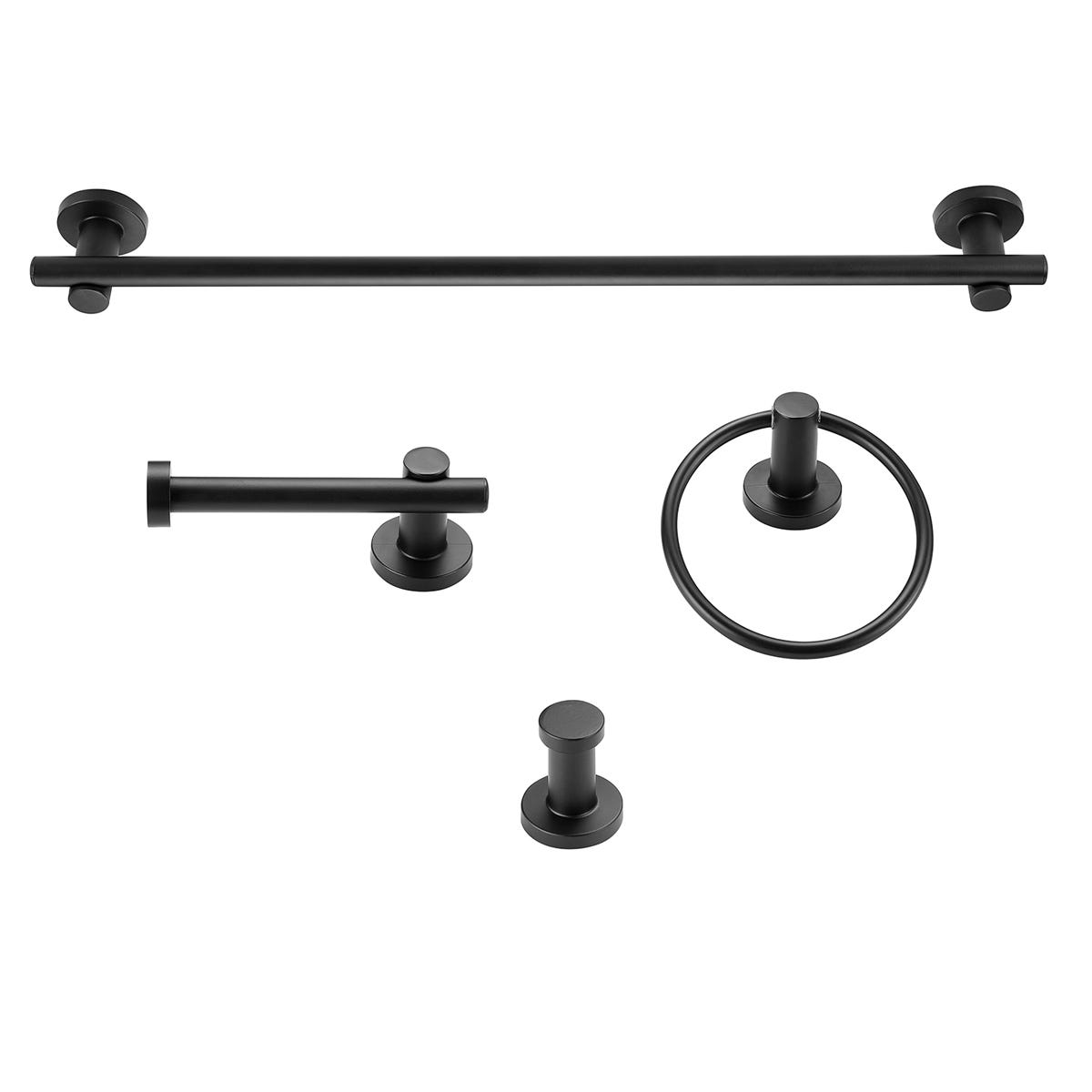 Bathroom Accessory Kit, Matte Black