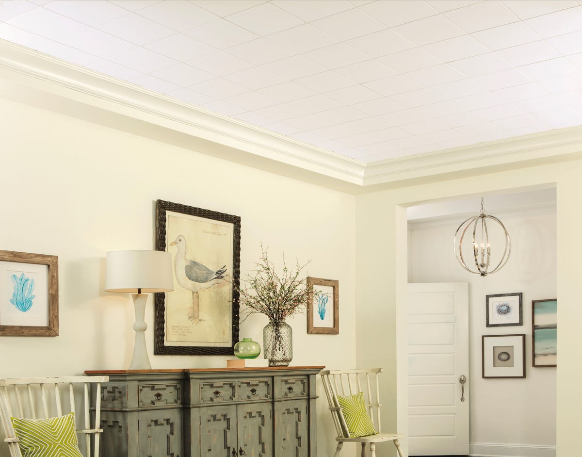 40-Piece 231-G Ceiling Tile, 12-in. X 12-in. X 1/2-in., Washable White