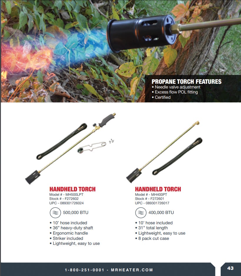 50 000 BTU hand-held torch