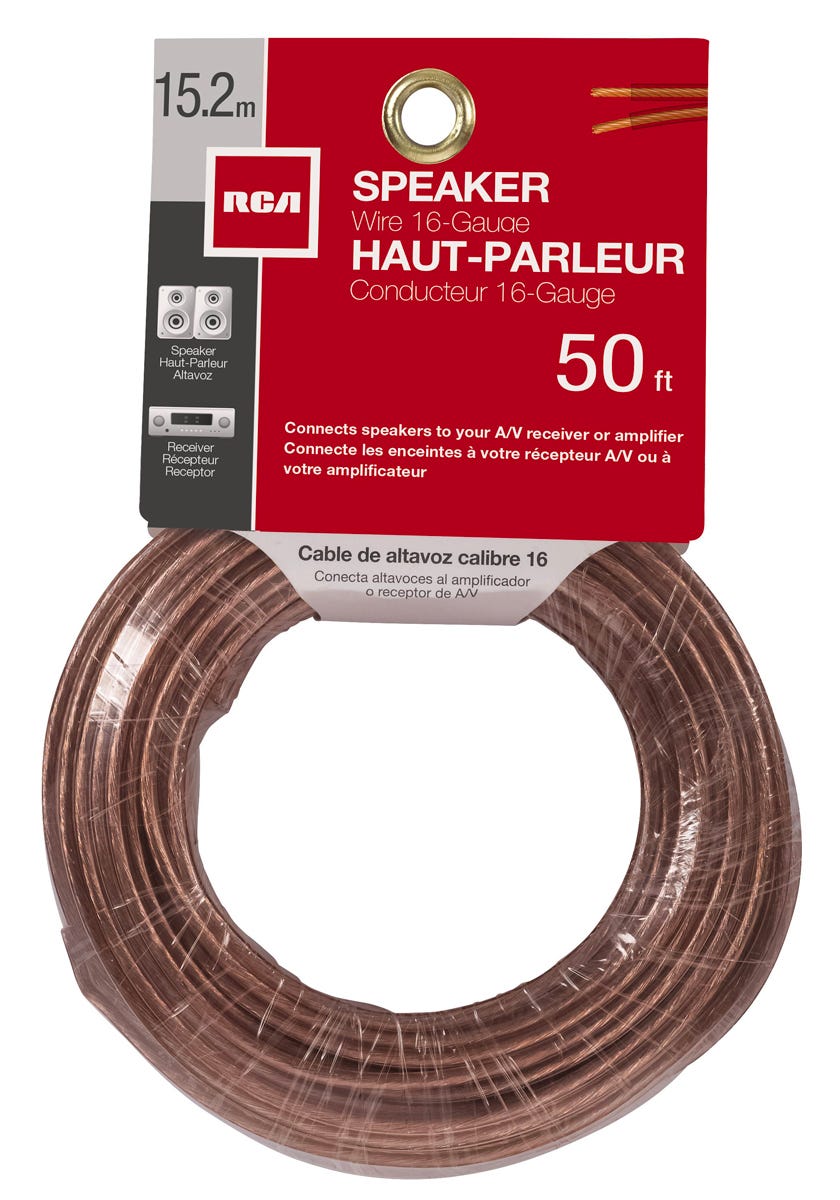 50-ft. Speaker Wire 16 Gauge, Copper