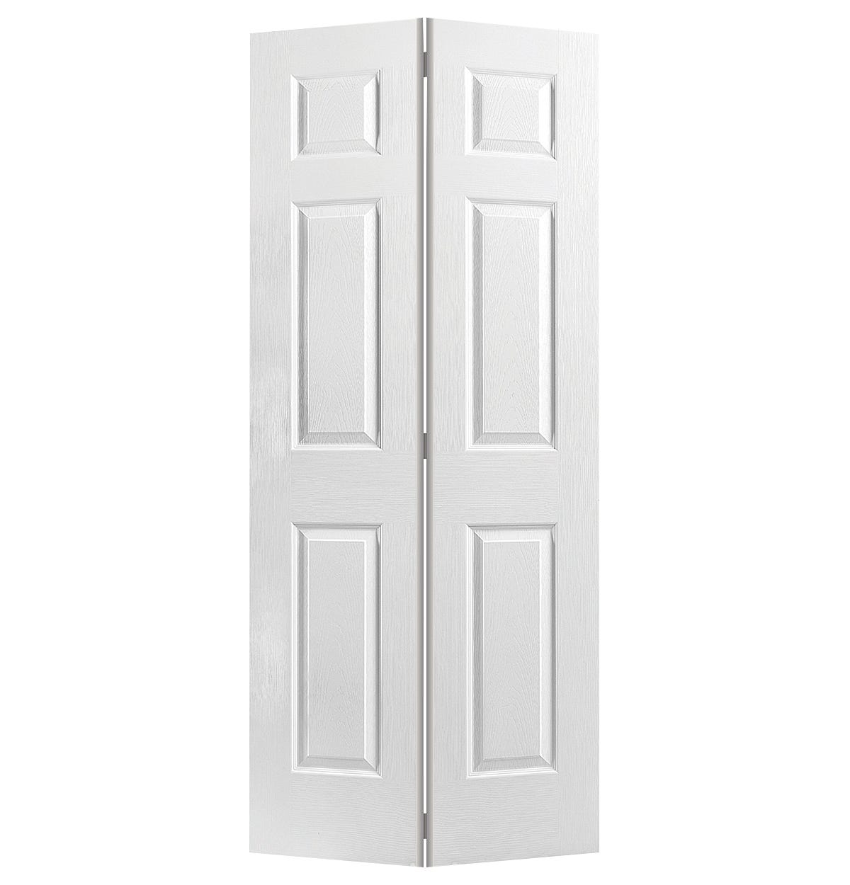 6 Panels Textured Bifold Interior Door, 1-3/8-in. X 30-in. X 80-in.