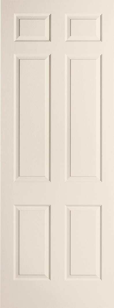 6 Panels Textured Premachined Interior Door, 1-3/8-in. X 32-in. X 80-in.
