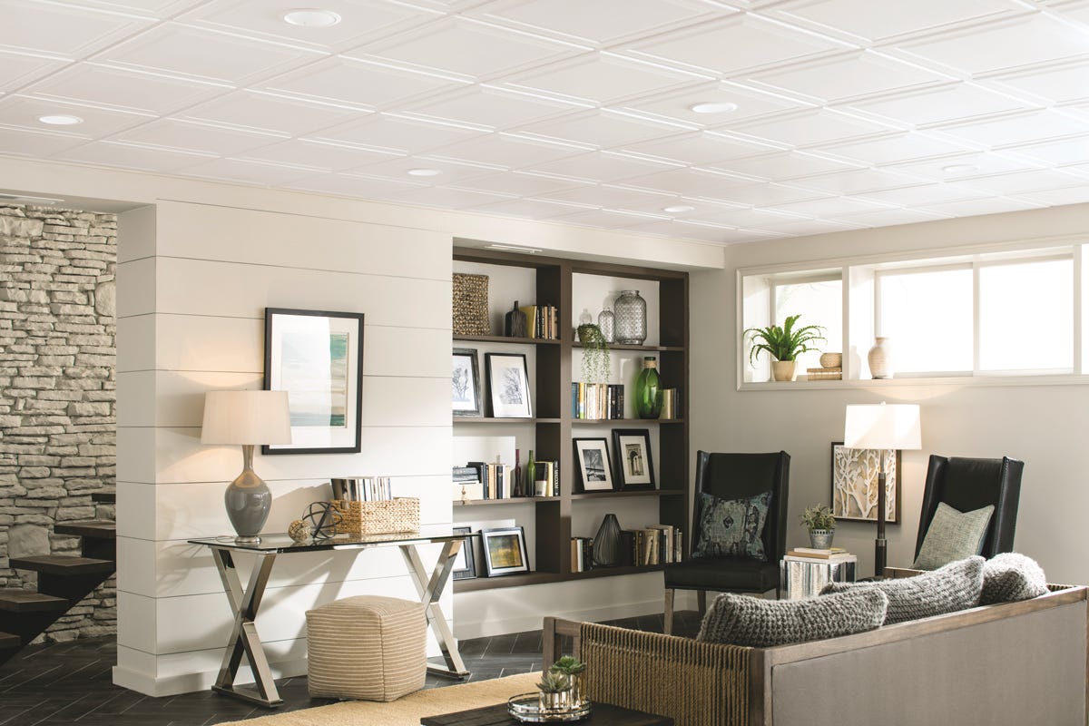 6-Piece 1205 Single Raised Ceiling Tile, 24-in. X 24-in. X 5/8-in.