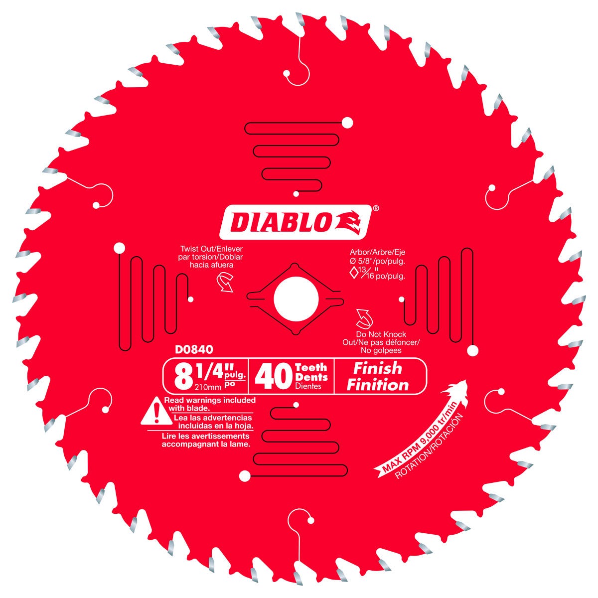 8-1/4 X 40T Finishing Blade 11.25-in. X 12.75-in. X 0.25-in., Red