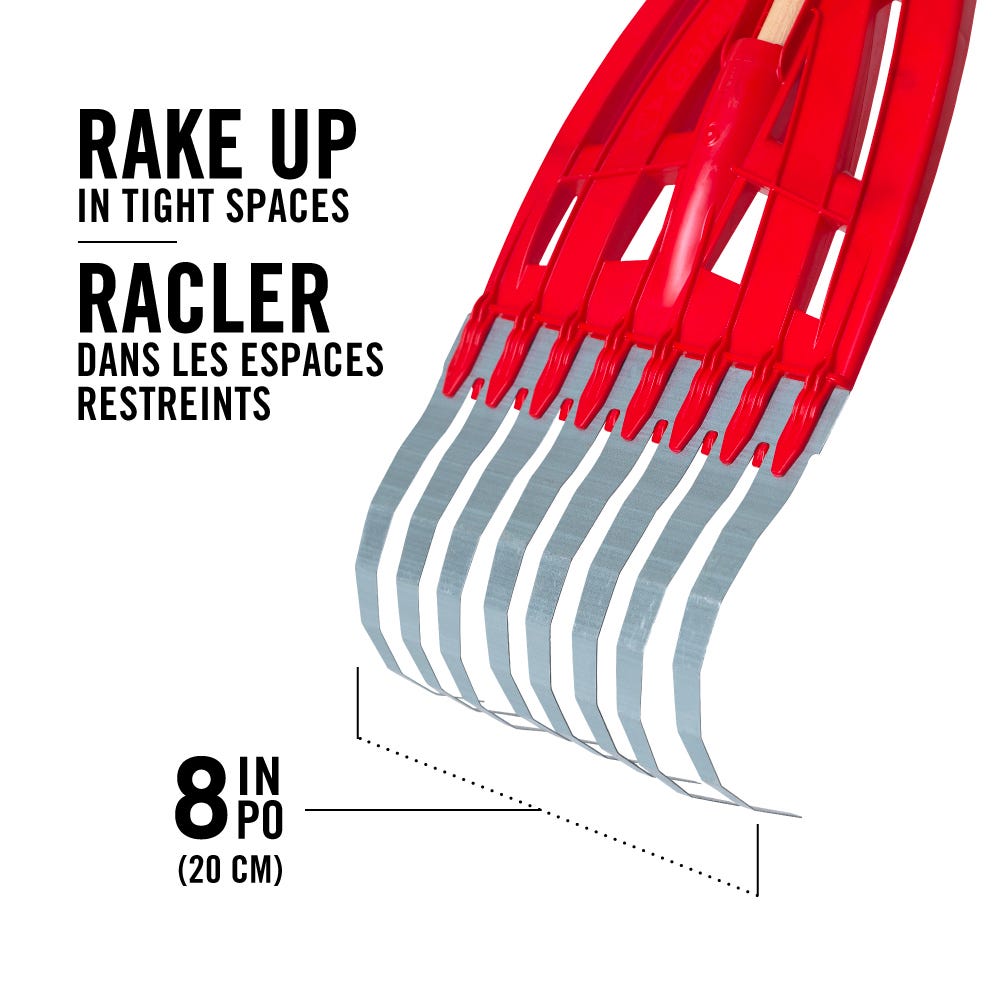 Ultra-efficient Shrub Rake, 8 tines