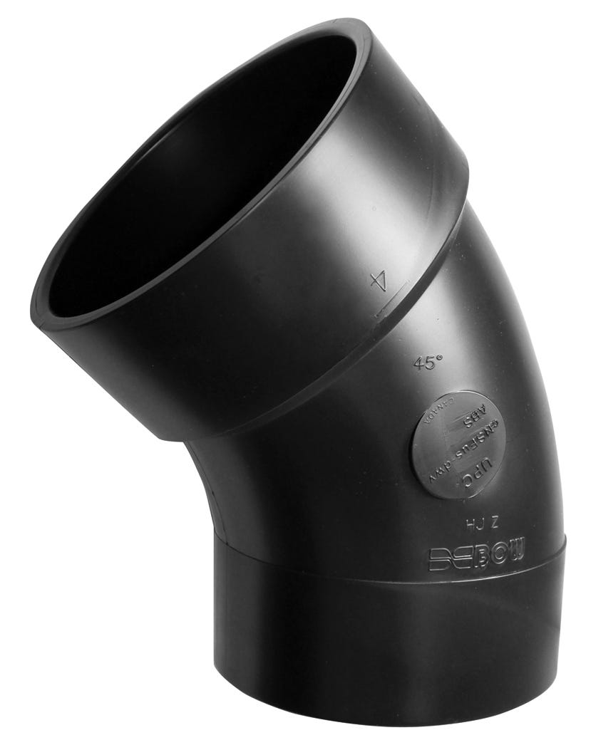 ABS Connector 45° Elbow M X F, Astm, 4-in.