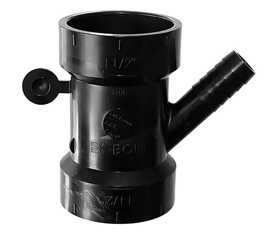 ABS Fitting Dishwasher Y, 1 1/2-in. X 1/2-in.