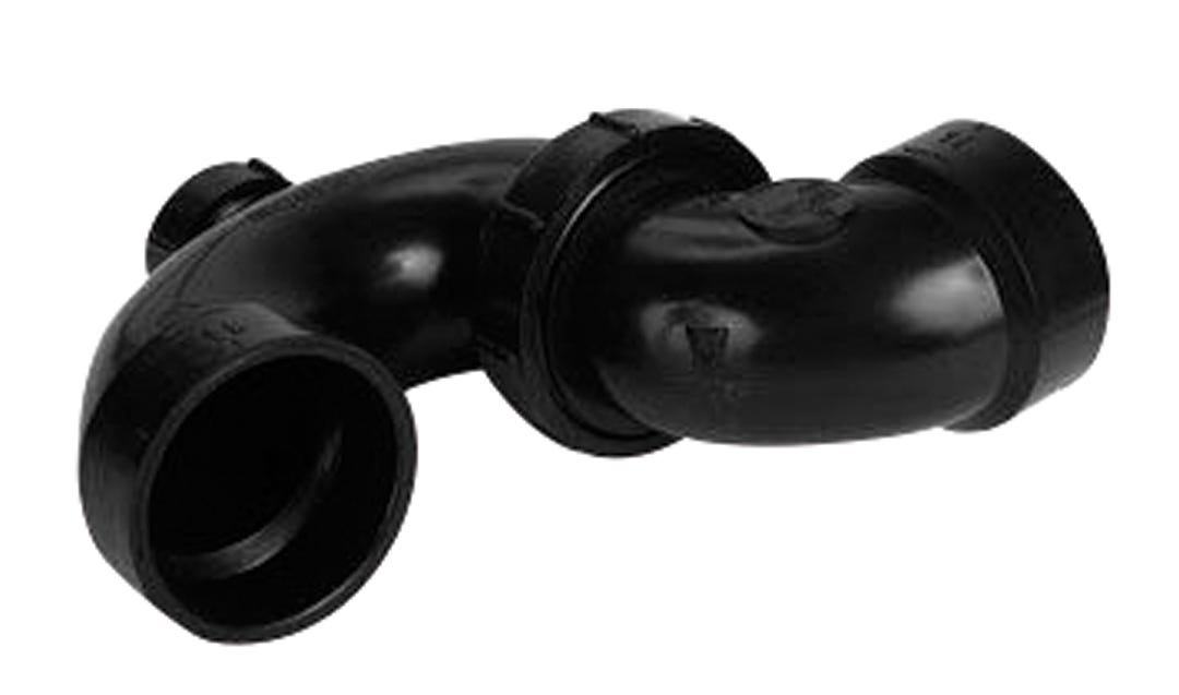 ABS Siphon P-Trap Adjustable with Cap, Cleanout, 1 1/2-in.