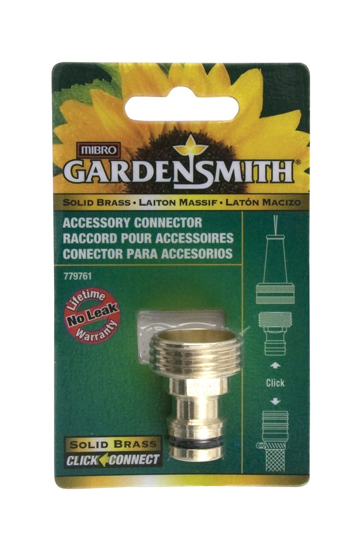 Garden Smith Click&Connect Accessory Connector, Solid Brass