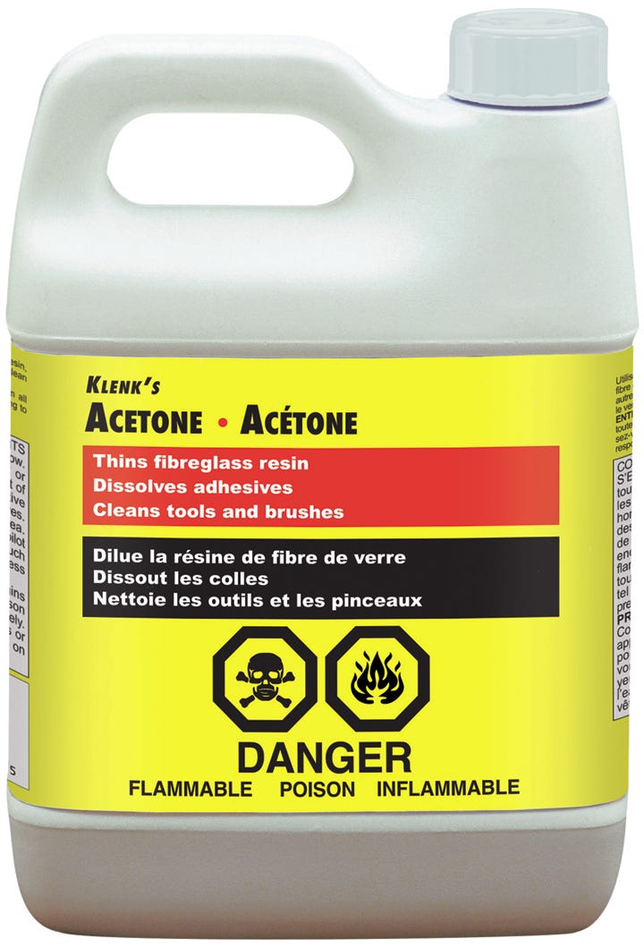 Acetone, Thins/Dissolves/Clean, 946 ml