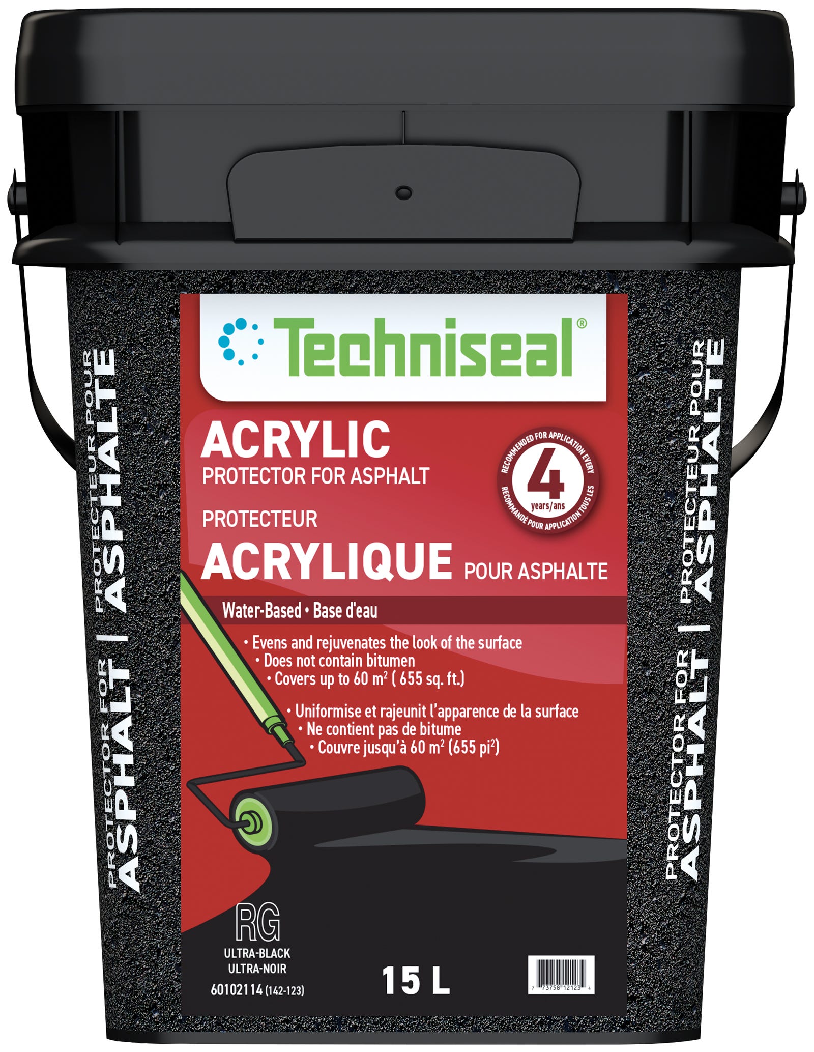Acrylic Protector for Asphalt, Water-Based, Ultra-Black, 15 L