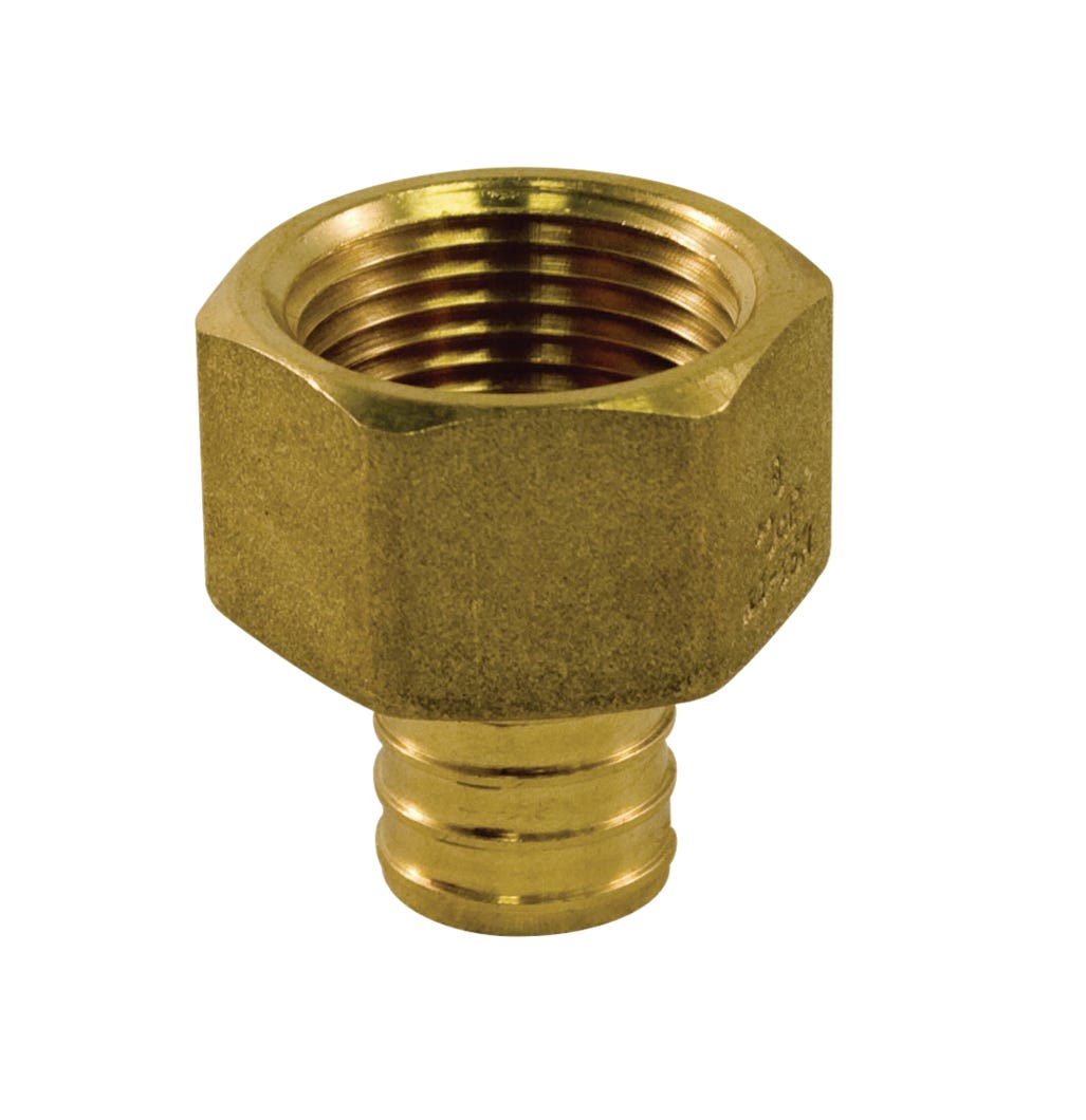 Adapter Female, Pex, Brass, 1/2-in.