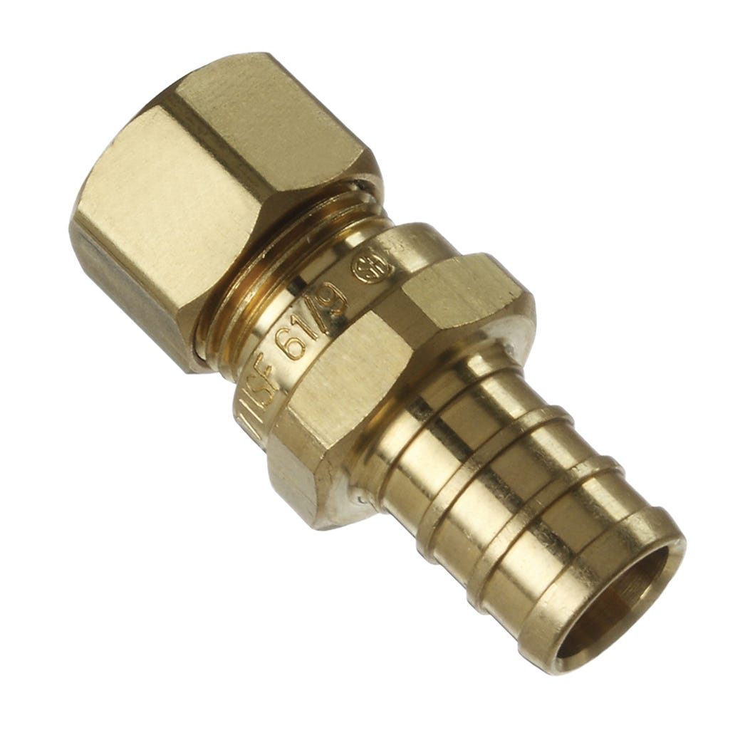 Adapter Fitting, Straight, Lead-Free, 1/2 Crimpex X 3/8 OD Comp