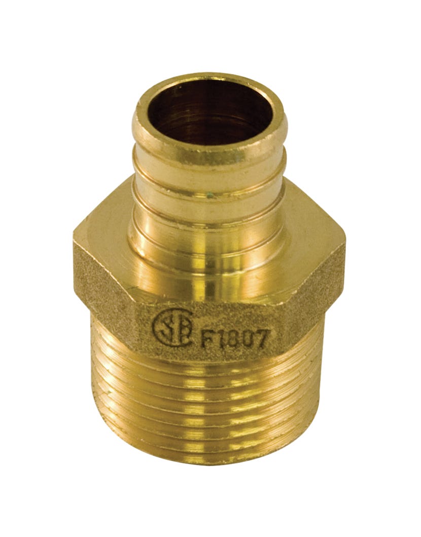 Adapter Male, Pex, Brass, 1/2-in. X 3/4-in.