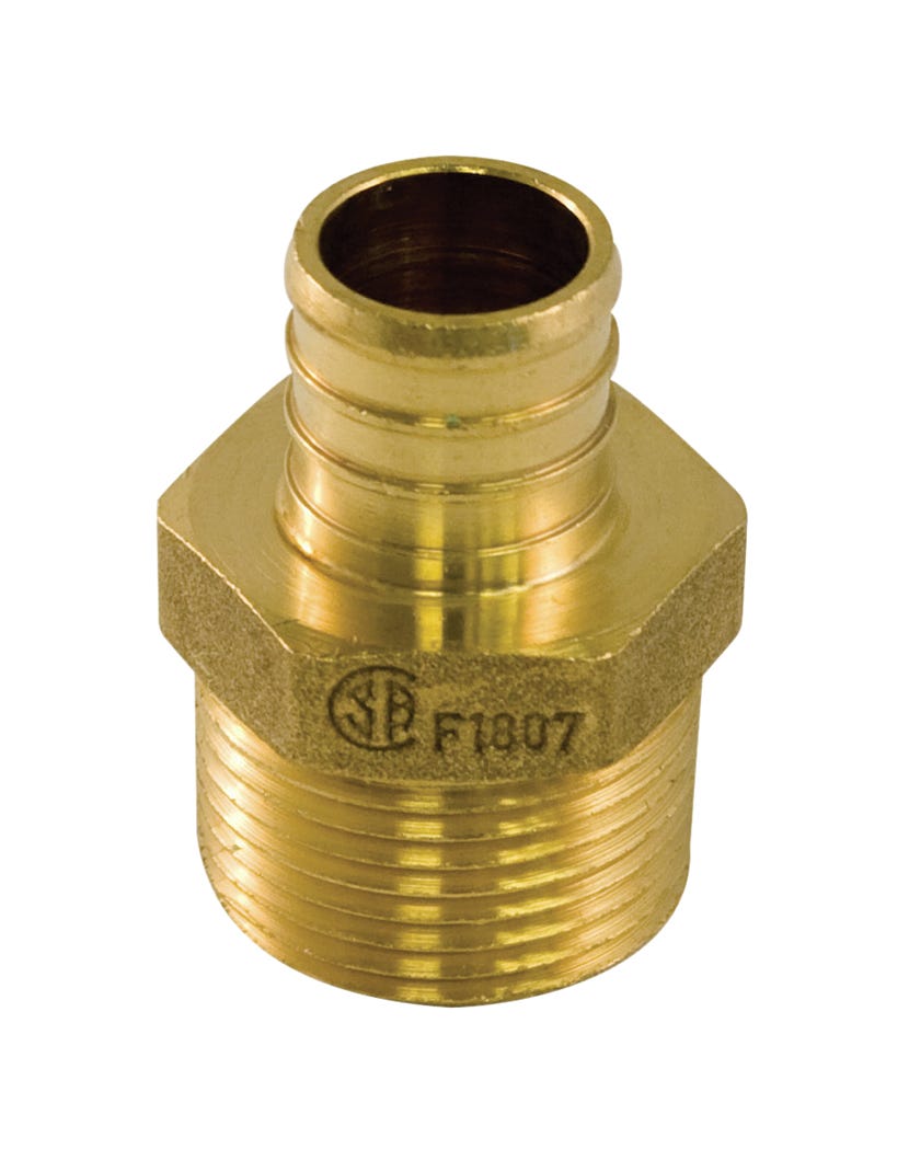 Adapter Male, Pex, Brass, 3/4-in.