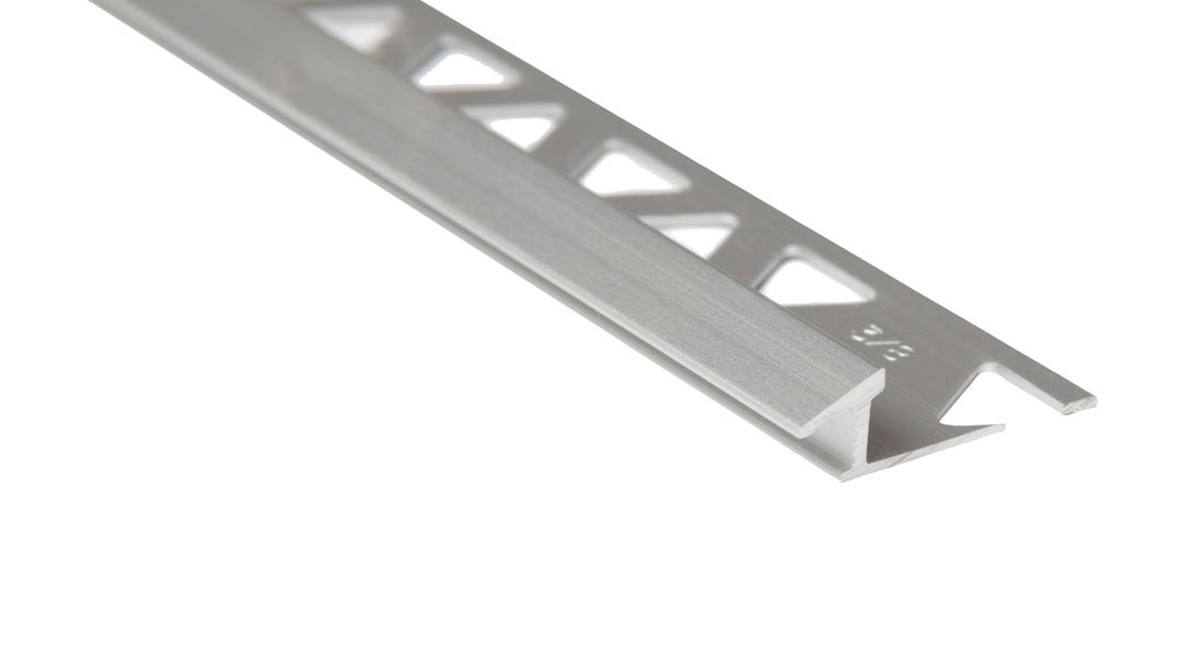 Adapter Tile Aluminum, 10 mm, 3/8 in. x 8 ft., Satin Clear Anodized