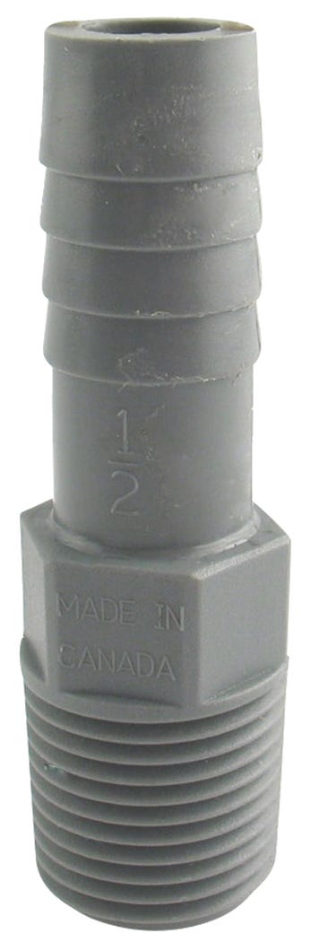Adaptor Poly, Male, 1/2-in. Mpt X 1/2-in. INS