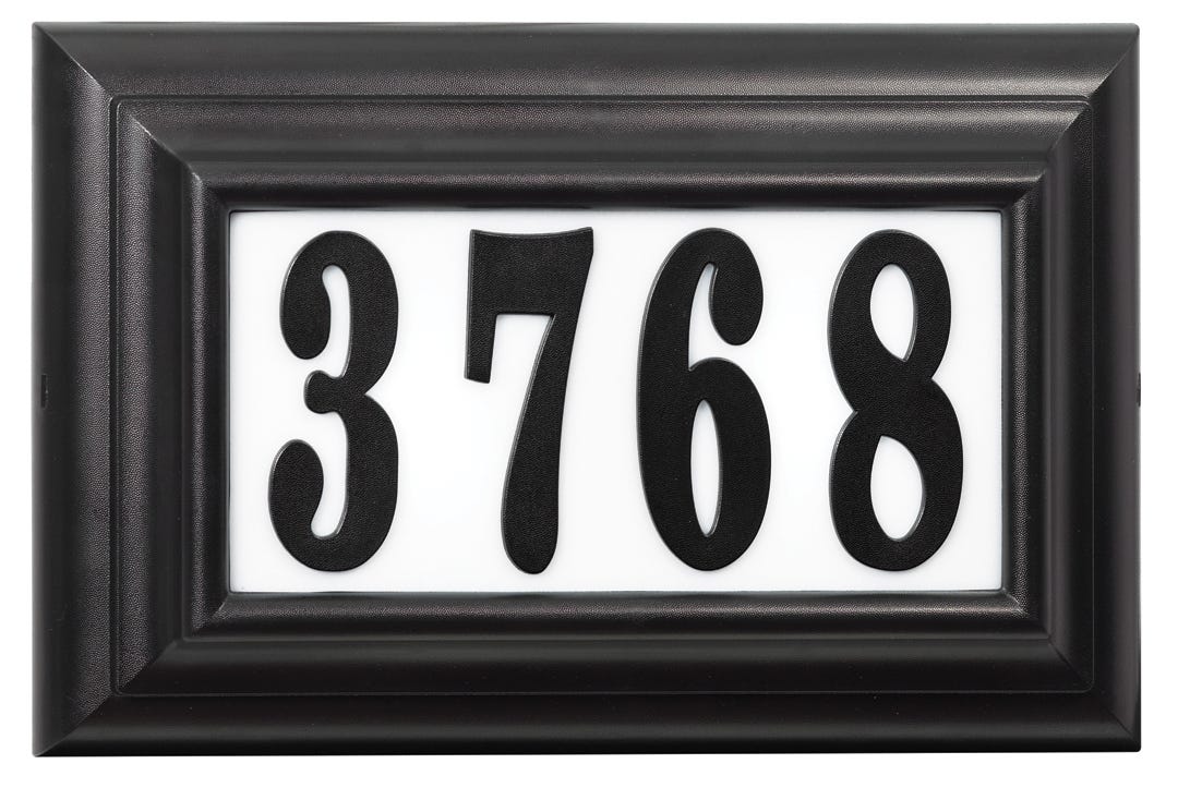 Address plaque classic lighted with plastic frame