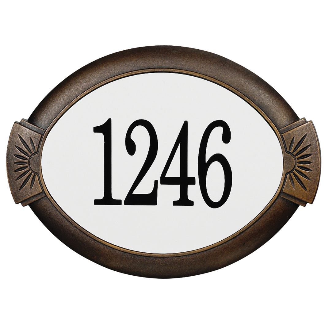 Address plaque in aluminum